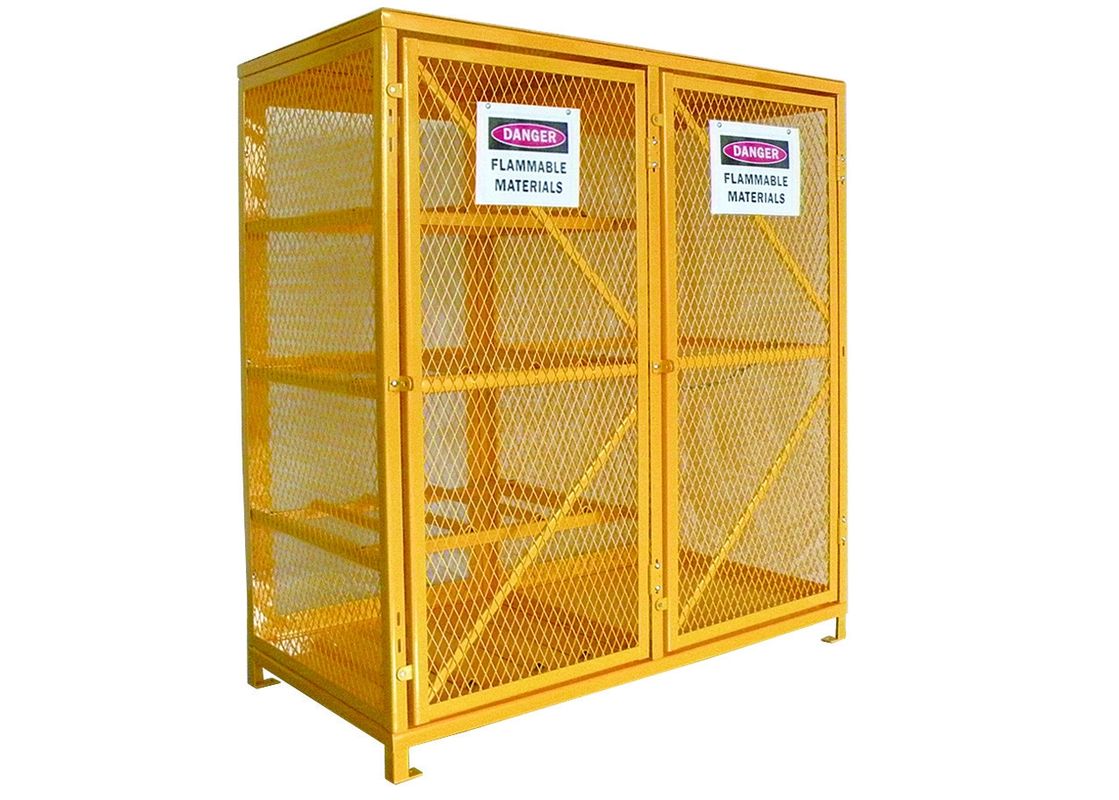 Os armários de armazenamento exalados do cilindro de gás 8 9 prateleiras horizontais do vertical 5 amarelam a cor fornecedor