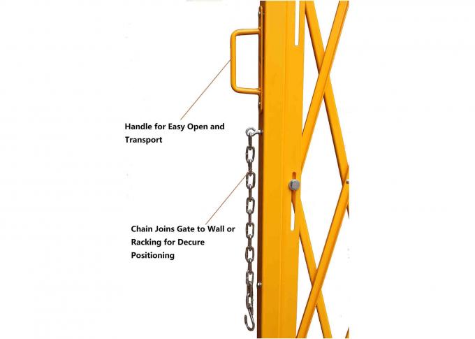 Abertura máxima de dobramento amarela 20' de barreiras de segurança do acordeão da porta da barreira elevação do ½ de X 52’